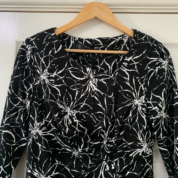 Madeleine Size 12 Dress Cotton Silk Blend Midi Smart Occasion Black Womens - Picture 2 of 7